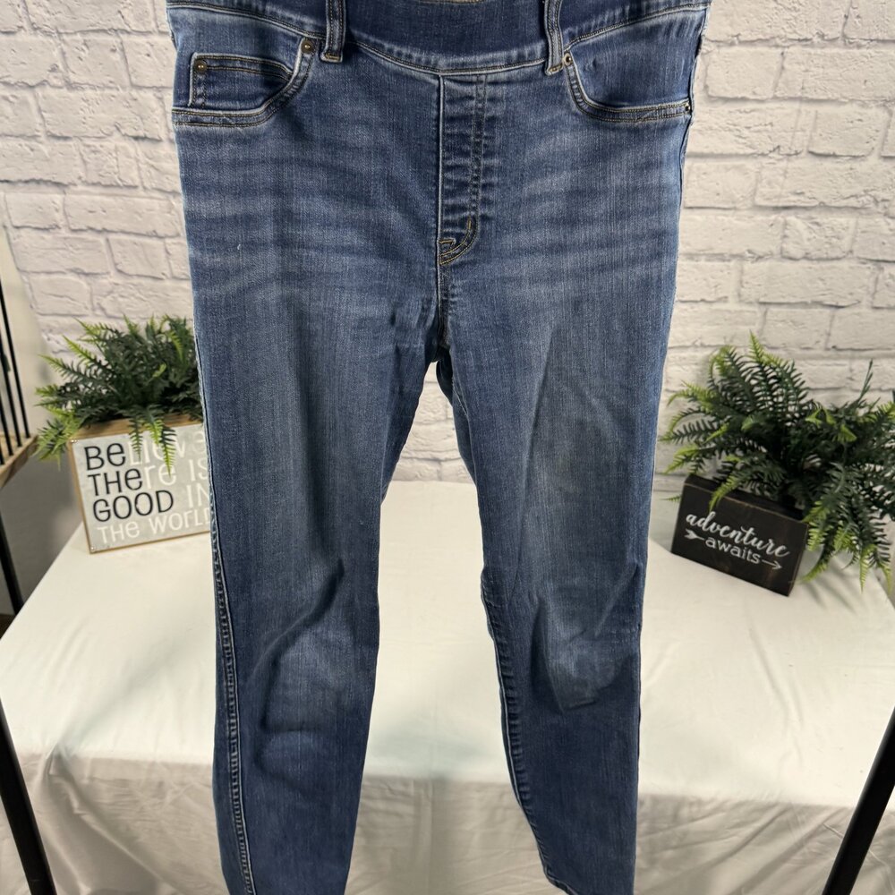 Medium Dark Wash Skinny Jeans Red Back Tab Stretch Denim M